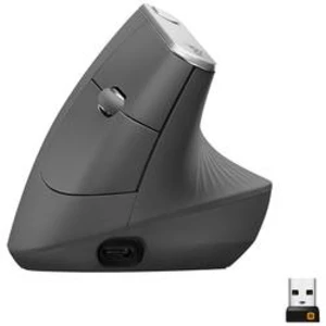 Optická ergonomická myš Logitech MX Vertical 910-005448, ergonomická, černá, stříbrná