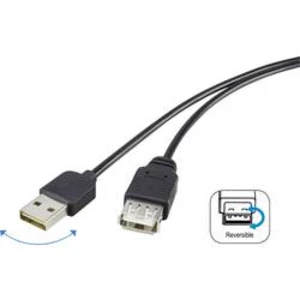 USB prodlužovací kabel Renkforce 1x USB 2.0 zástrčka ⇔ 1x USB 2.0 zásuvka 1.80 m, černá