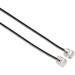 Telefonní kabel Hama 44930, [1x RJ11 zástrčka 6p4c - 1x RJ11 zástrčka 6p4c], 6.00 m, černá