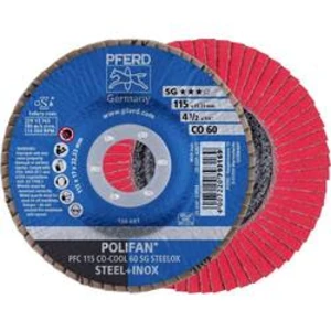 Vějířovitý brusný kotouč PFERD PFC 115 CO-COOL 60 SG STEELOX 67760615, Ø 115 mm/