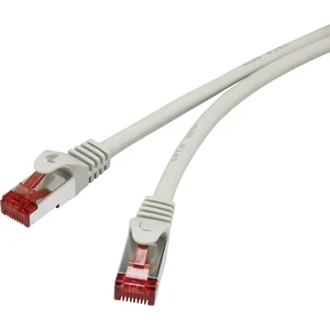 Renkforce RF-4276395 RJ45 sieťové káble, prepojovacie káble CAT 6 S/FTP 0.50 m sivá s ochranou, pozlátené kontakty, samo