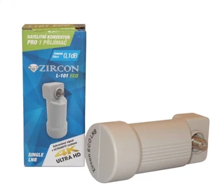 Konvertor Zircon Single L-101 ECO konvertor pre príjem satelitného signálu • príjem z jednej družice • možno pripojiť jeden satelitný prijímač • unive