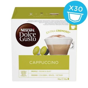 NESCAFÉ Dolce Gusto® Cappuccino kávové kapsule 30 ks kapsuly pre kávovary Nescafé Dolce Gusto® • 100% arabika a jemné smotanové mlieko • 15 kapsúl káv