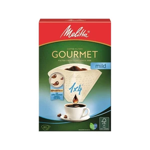 Filter Melitta 1 x 4, 80 ks Gourmet Mild (160390) výmenné kónické filtre do kávovaru • odolné proti pretrhnutiu • široké póry • v balení 80 ks • dvoji