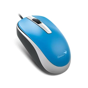 Myš Genius DX-120 (31010105108) modrá počítačová myš • optický senzor • rozlíšenie 1 000 DPI • 3 tlačidlá • symetrický tvar • ergonomický dizajn • káb