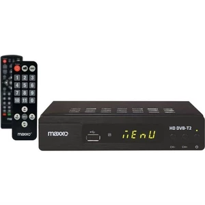 Set-top box Maxxo STB T2 + senior ovládač čierny prijímač DVB-T2 • certifikácia CRA pre príjem HECX (H.265) • Full HD (1080 p) • pozastavenie prehráva