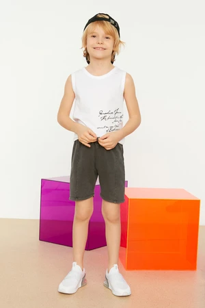 Trendyol Black Acid Wash Basic Boy Knitted Shorts & Bermuda