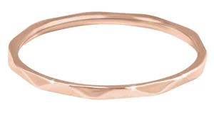 Troli Minimalistický pozlacený prsten s jemným designem Rose Gold 62 mm