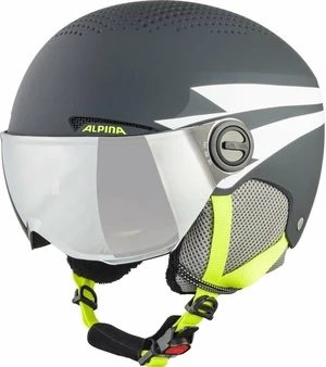 Alpina Zupo Visor Q-Lite Junior Ski helmet Charcoal/Neon Matt L Lyžařská helma