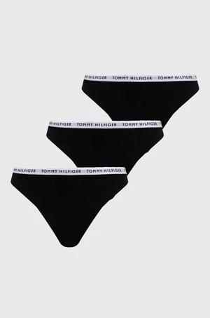 Tangá Tommy Hilfiger (3-pack) čierna farba, UW0UW02829