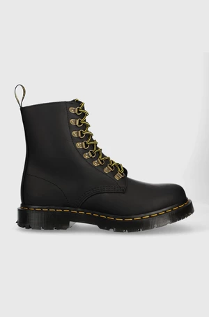 Kožené workery Dr. Martens 1460 Pascal dámské, černá barva, na plochém podpatku, zateplené