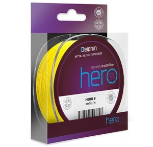 Delphin splétaná šňůra hero 8 fluo žlutá 1000 m - 0,12 mm 8,2 kg