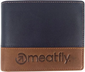 Meatfly Eddie Premium Leather Wallet Navy/Brown Billetera