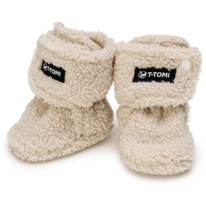 T-TOMI TEDDY Booties Cream dětské capáčky 9-12 months 1 ks