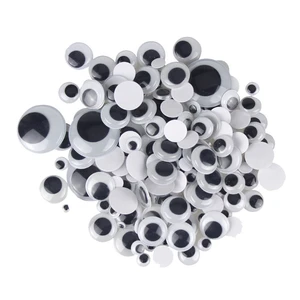 200Pcs Self Adhesive Mixed Googly Wiggly Eyes 6/8/10/12/15mm for Eggs Toys Dolls DIY Accessory for Scrapbook Kids Gift Sticker
