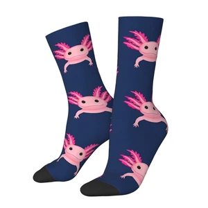 Vintage Vintage Men's Socks Axolotl Pet Animal Unisex Harajuku Pattern Printed Happy Crew Sock Gift