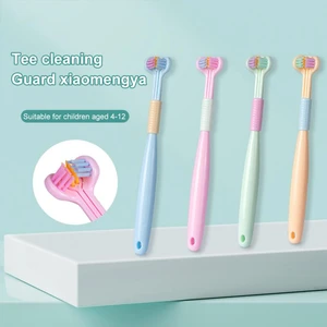 Baby Toothbrush 360 Degree Three-sided Soft Bristle Toothbrush Portable Adult Toothbrush Children Teeth Oral Care Cleaning Brush