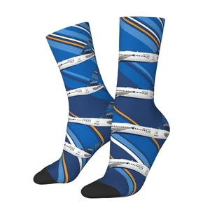 JetBlue Airbus A320 Barcode Men Women Socks Windproof Novelty Spring Summer Autumn Winter Stockings Gift