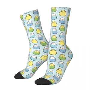 Funny Crazy Sock for Men Fluffy Budgies Vintage Quality Pattern Printed Crew Sock Casual Gift