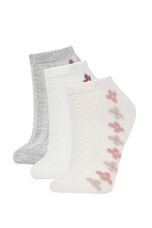 DEFACTO Women's Cotton 3 Pack Short Socks