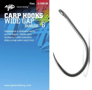Giants fishing háček carp hooks wide gape bez protihrotu 10 ks - velikost 4