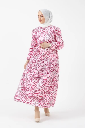 InStyle Alessa Stripe Pattern Dress - Fuchsia