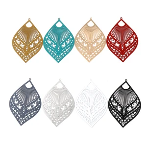 10 PCs Large Fan-shaped Filigree Charms Big Statement Earrings Charms Filigree Stamping Accessories Pendants Connectors