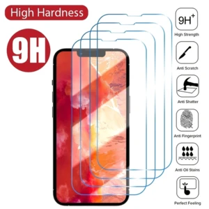 4PCS Anti-Fingerprint Full Cover Tempered Glass For IPhone14 13 12 11 Pro Max Protective Film
