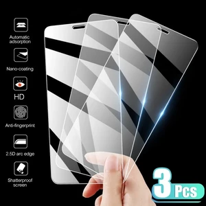 3Pcs Tempered Glass for IPhone 14 13 12 11 Pro Max Screen Protector for IPhone 12 13Mini 5S 6 7 8 14 Plus SE X XS XR 14Pro Glass
