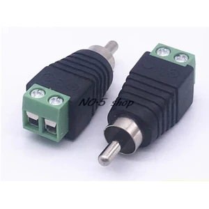 2Pcs Monitoring Closed-circuit AV Lotus Male Connector Solderless Screw Rca Plug Audio And Video Cable Connector