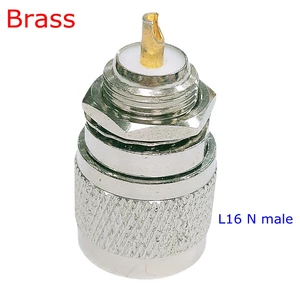 L16 N Male Plug Mount Socket Connector with Nut&Washer O-ring Bulkhead Panel Mount Solder Cup Coaxial Nickel Plated Brass Brass