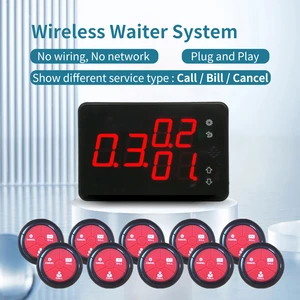 Restaurant Pager System Service calling Pannel Receivers for Coffee Bar Table Buzzer Wireless Waiter