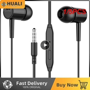 1/5PCS In-ear Wired Earphone 2 Color Optional In-ear 3.5mm For Apple Device And Android Devices With Mic Earbuds Headset