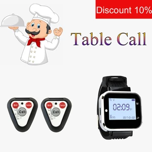 JINGLE BELLS Wireless Calling System 5 Calling Buttons+ 1 Watch Pager for Restaurant Equipment Wireless Call Bell for Hotel Cafe