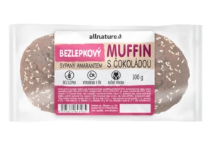 ALLNATURE Bezlepkový Muffin s čokoládou sypaný amaranthem čerstvý 100 g