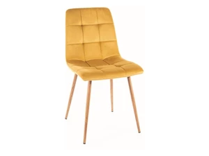 Jídelní židle MILA VELVET dub Žlutá,Jídelní židle MILA VELVET dub Žlutá