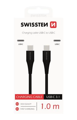 Datový kabel SWISSTEN USB-C / USB-C 1 m black