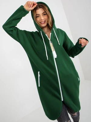 Dark green basic long hoodie by Stunning