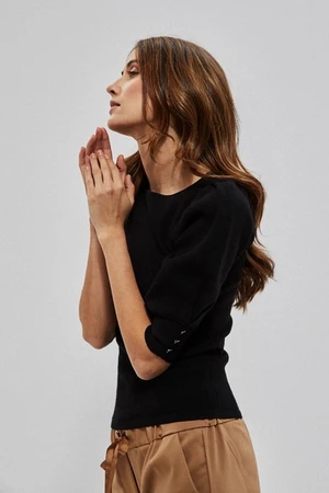 Sweater with puffed sleeves