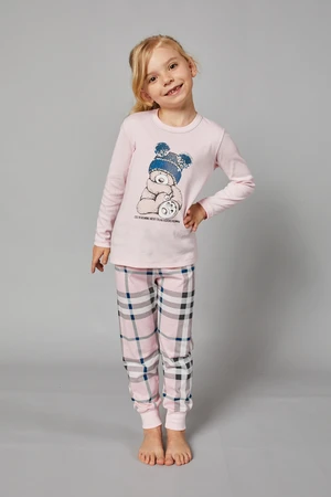 Girls' Bora pyjamas, long sleeves, long trousers - pink/print