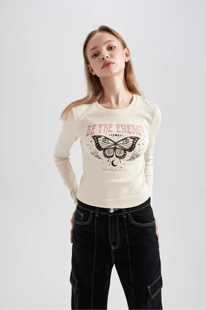 DEFACTO Slim Fit Crew Neck Camisole Long Sleeve T-Shirt