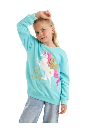 Mushi Unicorn Girls' Mint Sweatshirt