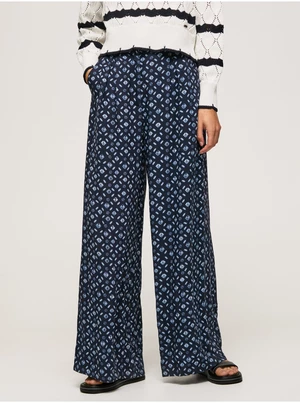 Tmavě modré dámské vzorované culottes kalhoty Pepe Jeans - Dámské