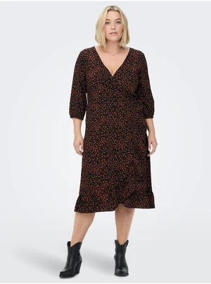 Brown-black ladies wrap dress ONLY CARMAKOMA Lux Lea - Women