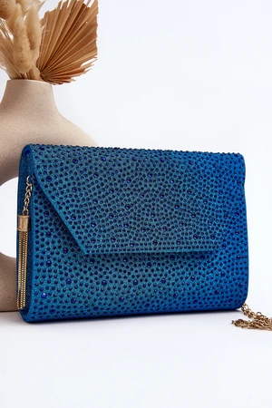 Blue clutch bag decorated with Edela