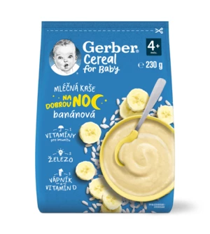 Gerber Cereal Mléčná kaše na dobrou noc banánová 4m+ 230 g