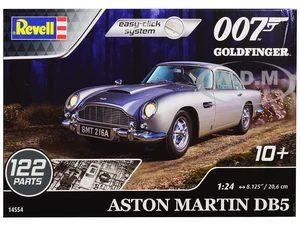 Level 2 Easy-Click Model Kit Aston Martin DB5 James Bond 007 "Goldfinger" (1964) Movie 1/24 Scale Model by Revell