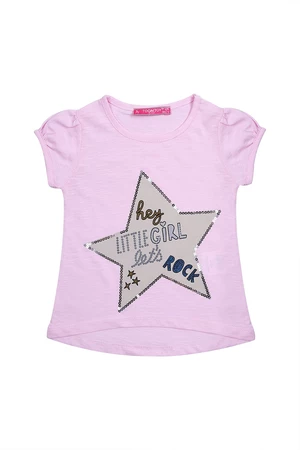 T-shirt with star, light pink