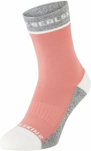 Sealskinz Foxley Mid Length Women's Active Sock Pink/Light Grey/Cream L/XL Șosete ciclism