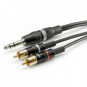 Jack / cinch audio kabel Hicon HBP-6SC2-0090, 0.90 m, černá